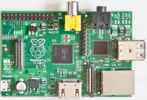 Top-down view of Raspberry Pi